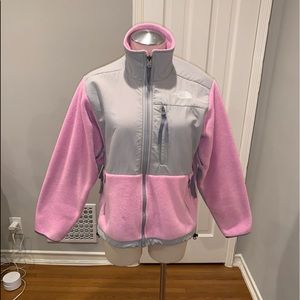 The north face size XS fleece pink/gray zip up